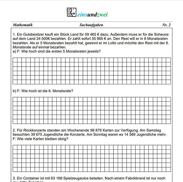 4. Klasse Mathe Proben & Übungen für den Übertritt | einsundzwei